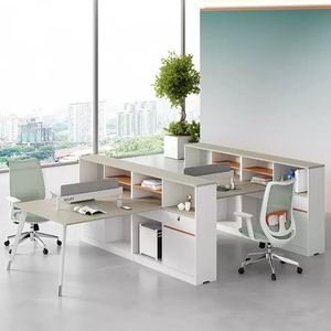 Escritorio Doble Moderno de Alta Gama con Amplio Espacio de Almacenamiento, Estructura Resistente, Fácil de Montar, Apto para Uso en Edificios de Oficinas - Product Image 5