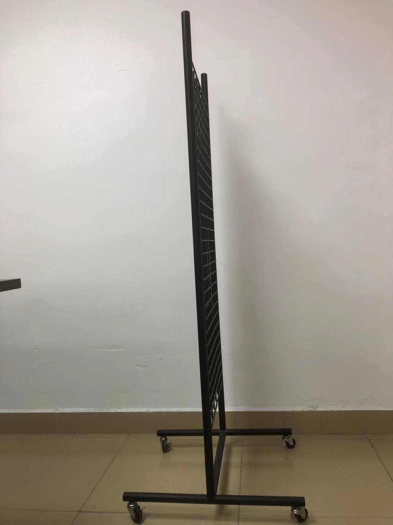 Hot Sale Simple Metal Display Rack Wire Plate Double-side Floor Stand Shelf with Movable Hooks for Supermarket — view 3