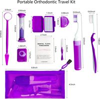 Kit de soins orthodontiques pratique pour les voyages avec brosse à dents et miroir buccal pour adultes et enfants