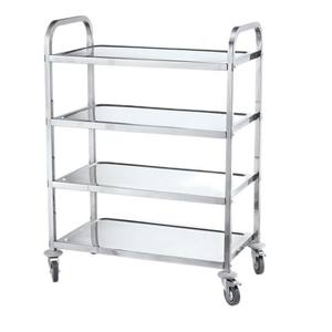 Chariot de service alimentaire en acier inoxydable à 4 niveaux, robuste |   Équipement de stockage alimentaire pour cuisine commerciale, restaurant, hôtel, cuisine domestique - Product Image 2