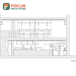 Vitrina de Café de Alta Capacidad con Panel de Vidrio Templado, Área de Exhibición de Mercancía, Vitrina de Café para Tienda - Product Image 1