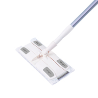 Balai à poussière électrostatique plat avec manche en fer non extensible, pour usage humide/sec, avec tampons jetables non tissés, pour le nettoyage des sols, vente en gros OEM