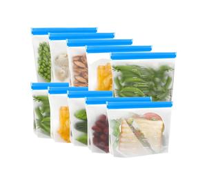 Sacs de conservation alimentaire en LDPE avec fermeture à glissière, pochettes refermables personnalisables, résistantes au congélateur, réutilisables et recyclables - Product Image 3