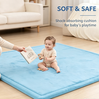 Tapis d'éveil moderne pliable antidérapant de grande taille en velours flanelle doux de haute qualité, couleur unie, épais, pour la décoration intérieure et les enfants