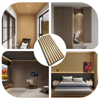 Panneaux de bois minces de 14mm Décoration murale Intérieur Akupanel Panneaux de bois acoustiques insonorisants Panneau mural insonorisé