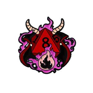 Pin de solapa de aleación esmaltada con diseño de dibujos animados: Dragones, Guerrero, Aventura, Dados poliédricos, Llama, <span class=keywords><strong>Mago</strong></span>, Caballero, Escudo - Product Image 5