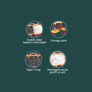 Großhandel Kinder <span class=keywords><strong>2</strong></span> in 1 Lernen Zeichenbrett Doppelseitige Staffelei Doppelseitiger Ständer Zeichenbrett Spielzeug - Product Image 2