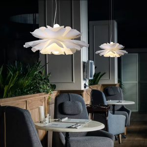 Lámpara de iluminación de candelabro de entrada para sala de estar, Material porcelánico blanco especial único de diseño moderno de estilo Simple - Product Image 1