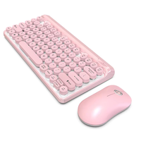 Terbaik Jual 2.4G Wireless Multimedia Keyboard Mekanik Merasa Komputer Kantor Keyboard dan Mouse Set