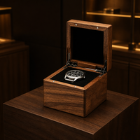 Boîte à bijoux en bois haut de gamme personnalisée Hausenton HST-M-0085, étui de rangement à rabat magnétique en bois massif pour montres et bagues