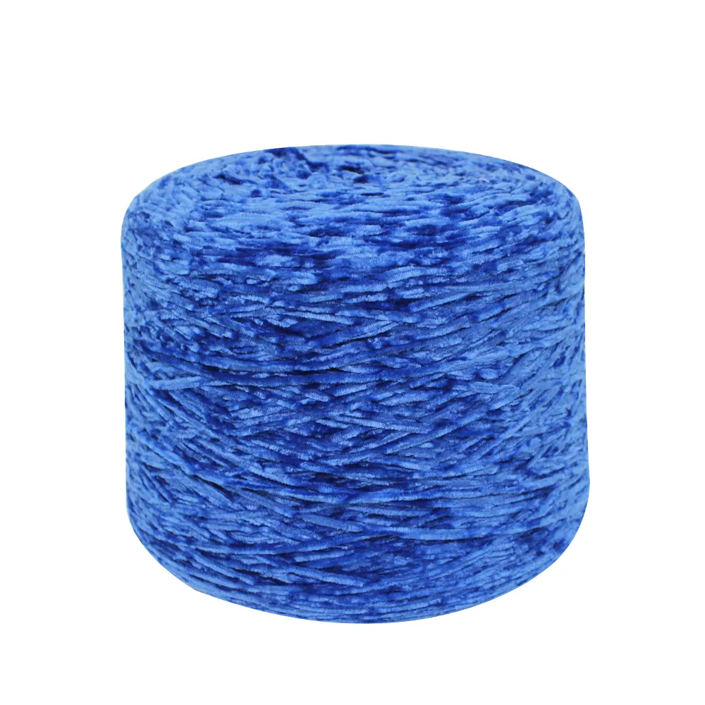 2,5 Nm glänzende Baumwoll weberei häkeln Flachs trick maschine gefärbt ausgefallene klobige 100% Polyester Textil Chenille Garn