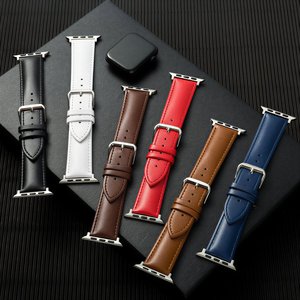 Bracelet de montre en cuir marron pleine fleur pour <span class=keywords><strong>Apple</strong></span> <span class=keywords><strong>Watch</strong></span> SE 3 2 Series 11 10 9 8 Ultra 3 2 42mm 45mm 46mm – Bracelet de remplacement pour femme - Product Image 2