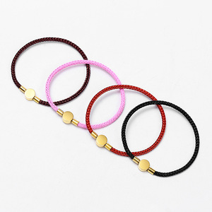 3Mm Dây Thép Sợi Dây Thừng Engravable Hai Trong Một Bead Khóa Đồng Xu <span class=keywords><strong>Clasp</strong></span> Người Đàn Ông Phụ Nữ May Mắn Đồ Trang Sức Vòng Đeo Tay - Product Image 2