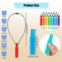 Collier sensoriel en silicone HMJ, jouet à mâcher texturé pour apaiser les émotions, soulager le stress et l'anxiété chez les adultes et les enfants atteints de TDAH et d'autisme