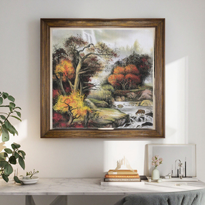 ศิลปะตกแต่งผนังรูปทิวทัศน์ของจีนสมัยใหม่ทำด้วยมือภาพวาดหินทรายบนผืนผ้าใบสำหรับตกแต่งบ้านงานศิลปะวิวริมน้ำ - Product Image 5