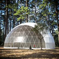 Tente de glamping de 15 m de diamètre, hôtel de luxe, dôme géodésique transparent de jardin, tente en PVC