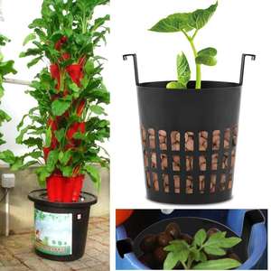 Lot de 10 paniers pour plantes Set de colonisation Pot de fleurs en plastique Décoratif suspendu Garde-corps Clôture Pot de fleurs <span class=keywords><strong>paresseux</strong></span> Jardinière - Product Image 3