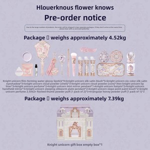 Coffret Cadeau Complet de Maquillage Flower Knows Knight Unicorn ALL-IN, Kit Complet Incluant Tous les Articles : Fard à Paupières, Rouge à Lèvres, Blush, Poudre - Product Image 4