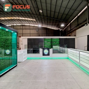 Multi Layer Smoke Shop Display Cabinet Wood Glass <b>Counter</b> LED Light Tobacco Store Display Cabinet - Product Image 1