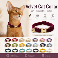 Produits Tendances 2026 Nouveautés Collier pour Chat et Chaton en Velours Doux de Haute Qualité Personnalisé avec Fermeture à Boucle Toutes Saisons