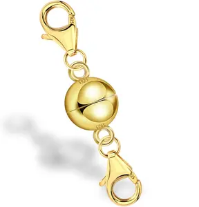 Broche de Plata de Ley 925 personalizado chapado en oro DIY cierres de langosta magnéticos para collares pulsera fabricación de joyas