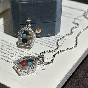 Pendentif en argent pur S925 de style tibétain rétro, nouveau collier simple de style chinois Tang Grass - Product Image 4