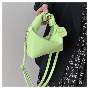 I-0323 Bolso de Mano Elegante para Mujer, Color Sólido, con una Sola Correa, para Uso Diario en Otoño/Invierno/Verano, Material PU, con Cierre - Product Image 4