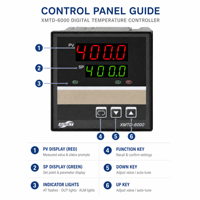Pengontrol Suhu Digital PID YATAI XMT-6000 Input Universal Termokopel Pt100 Cu50 4-20mA Output SSR Akurasi 0.5% FS