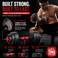 Juego de Mancuernas Ajustables 4 en 1 con Revestimiento de PVC, Barra, Kettlebell, Soporte para Flexiones, 10-40 kg, Juego de Pesas para Gimnasio en Casa, Logotipo Personalizado, OEM, Venta al Por Mayor