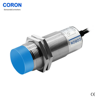 Sensor de Proximidad Capacitivo Sin Contacto M30 de 15 mm, Alimentación de 10-30 VCC, Salida NPN NC, IP67, Cable de 2 m Sin Blindaje, Detección LED Roja