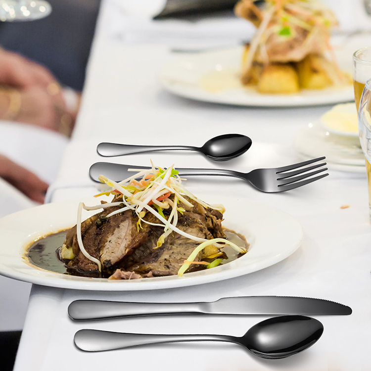 # 24-Piece Stainless Steel Tableware Set – Western Style Polished Cutlery Set in 5 Colors for Home, Travel & Dining - View 3