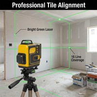 Niveau laser vert 4D 16 points en gros avec affichage numérique, résistant aux chutes, en alliage, pour extérieur, qualité industrielle, électronique