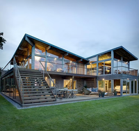 Villa de luxe modulaire préfabriquée en acier léger avec design 3D gratuit, maison de vacances extérieure avec garantie de 2 ans