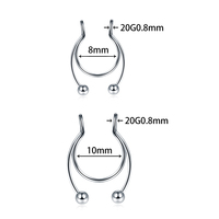 Lingchee anneau de nez en acier chirurgical aucun Clip de Septum percé sur fer à cheval faux Piercing nez Septum cerceau anneaux
