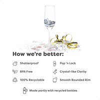 Flûtes à boire en plastique style bohème pour mariage, fête, bar, vin mousseux, cocktail, en Tritan, réutilisables et écologiques