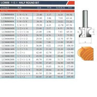 Tideway fraise semi-circulaire à tige de 1/4 "1/2" de qualité professionnelle, fraise en alliage de carbure affûtée CNC