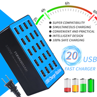 Station de charge multi-USB de bureau 20 ports QC2.0 100W 5V1A pour téléphones/tablettes/montres/écouteurs - Vente flash