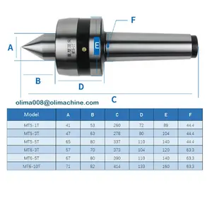 MT6-5T Heavy Duty Live Centers For Cnc Precision High Speed Revolving Rotary Live Center MT5 MT6