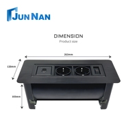 Modules de prises personnalisables encastrables pour bureau, 2 prises électriques avec USB, mobilier de bureau, prise électrique manuelle escamotable