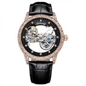 Nouvelle montre mécanique automatique pour homme, style squelette complet, résistante à l'eau 30M, boîtier en alliage, bracelet en cuir - Product Image 2