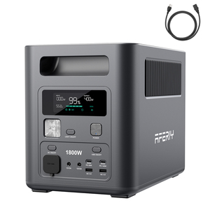 AFERIY Nomad 1800W เครื่องกำเนิดไฟฟ้าพกพาแบบ Pure Sine Wave สำหรับแคมป์ปิ้ง แบตเตอรี่ลิเธียมไอออน พร้อมแอปพลิเคชันควบคุม - Product Image 1