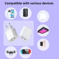 Chargeur mural double PD, norme américaine et européenne, adaptateur secteur Type C, 40 W, charge rapide, bloc de voyage pour téléphone portable