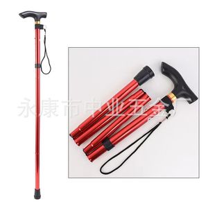 Bâton de randonnée pliable en alliage d'aluminium à 5 sections, hauteur télescopique réglable, bâton de marche d'extérieur - Product Image 3