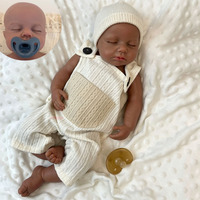 Poupée Reborn OEM de 18 pouces, faite à la main, haute simulation, réaliste, en silicone souple foncé, fournisseur en gros, cadeaux de poupées compagnes