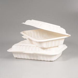 Biodegradable Disposable Corn starch Fast Food Meal Box Packing Food Container For Camping Takeaway