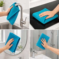 Serviette de nettoyage et de séchage pour voiture en microfibre gaufrée, sans traces, sans rayures, sans peluches, super absorbante, séchage rapide, chiffon de lavage carré