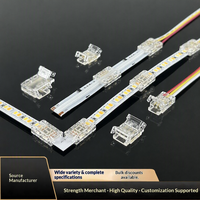 Connecteur d'angle sans soudure pour bande LED COB basse tension bicolore 3 broches, sans points noirs, fil de connexion