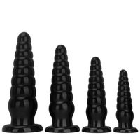 Lot de Plugs Anaux Cône à Cône en PVC Nervuré Multi-Tailles avec Ventouse – Vente en Gros Usine