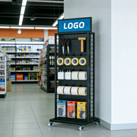 Maßgefertigtes Doppelseitiges Edelstahl-Supermarktregal Ausstellungsständer für Mobilzubehör Wirtschaftliches Verstellbares Verkaufsregal
