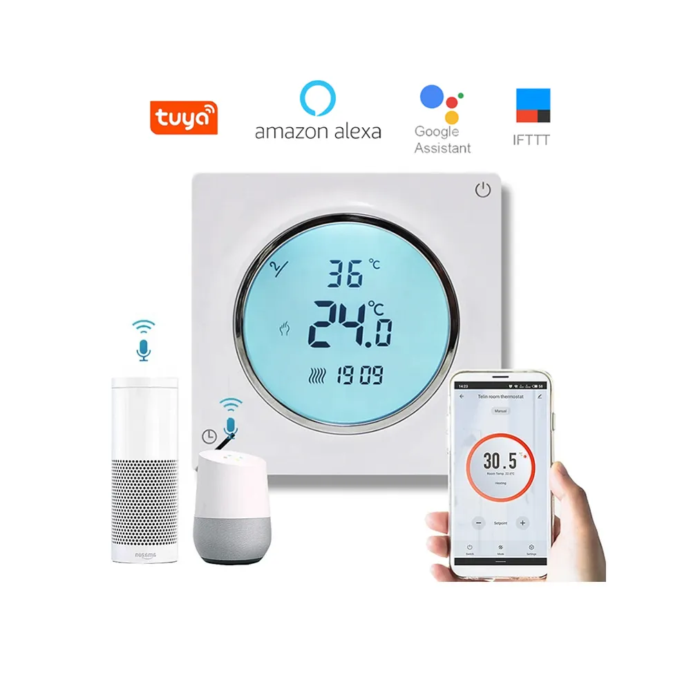 Thermostat numérique Wifi intelligent Programmable 6 + 1, pour chauffage au sol